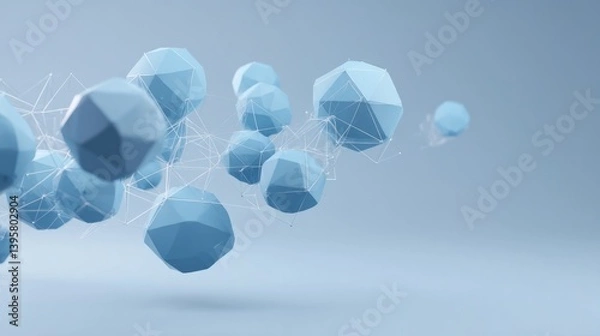 Obraz 3d illustration of interconnected spheres or cubes symbolizing global collaboration