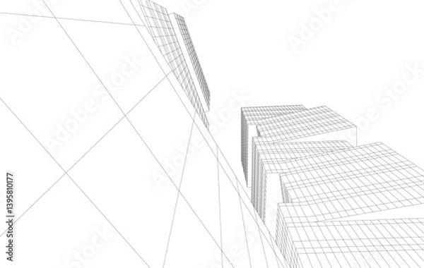 Fototapeta Abstract architectural background vector illustration