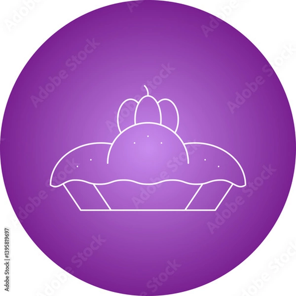 Obraz Pumpkin Pie single vector illustration icon