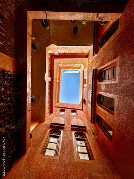 Fototapeta inside a riad courtyard in marrakesh, morocco