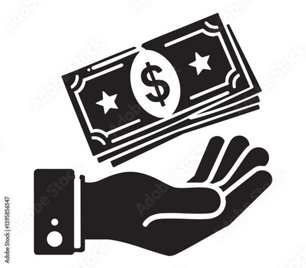 Fototapeta The concept of a bribe or payment. Cartoon flat style. bribe is given in the hands