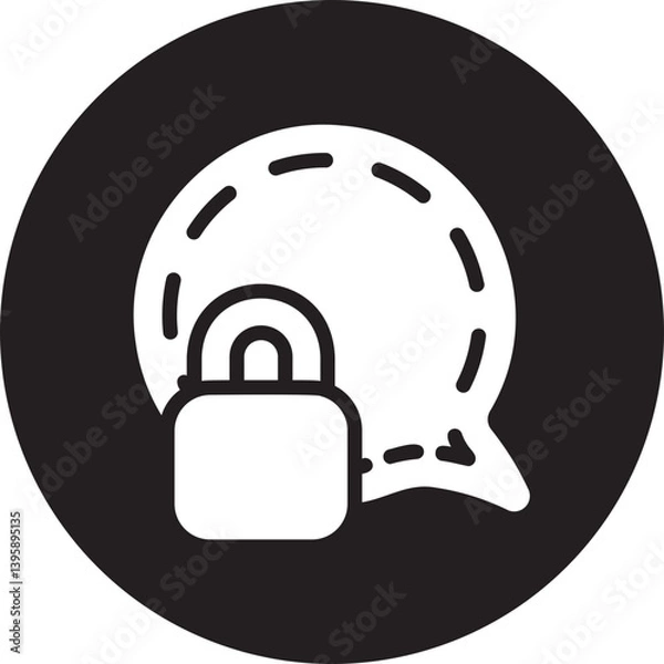 Fototapeta Encrypted glyph icon
