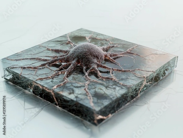 Obraz Emphasize adaptive synaptic responses with a serene design, featuring well-defined connections in a light blue palette.