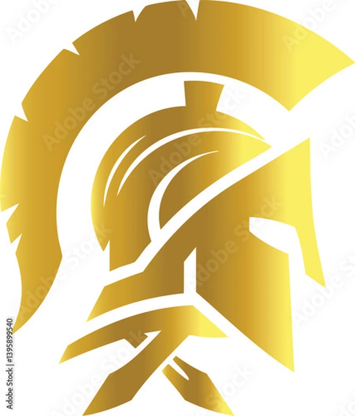 Fototapeta Collection of Golden Spartan Warrior Helmets – Vector Style