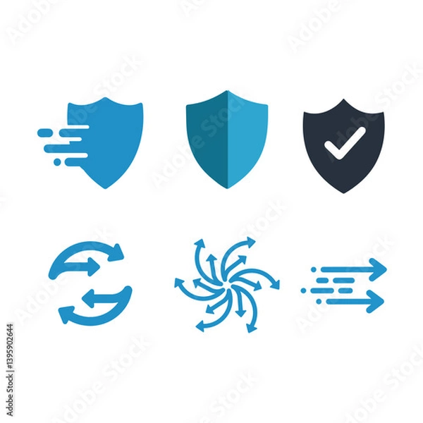 Obraz set of abstract symbols of sheild and arrows