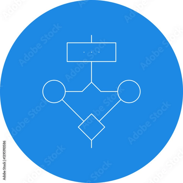Obraz Flowchart single vector illustration icon