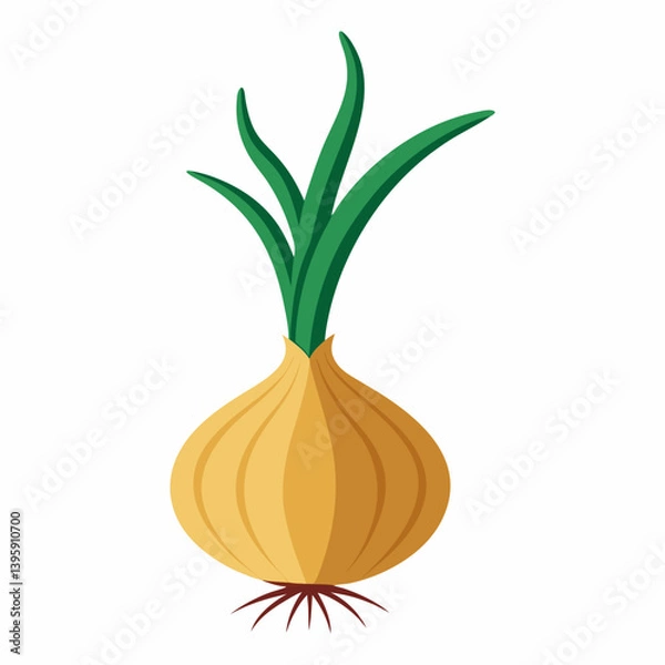 Fototapeta Onion and tree vector art illustration