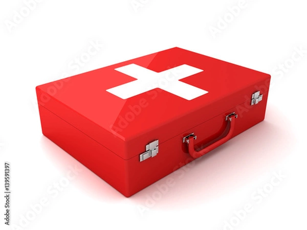 Obraz 3d First aid, suitcase ambulance