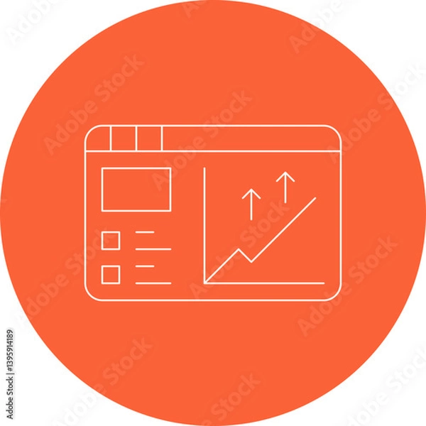 Obraz Graph indication card single vector icon
