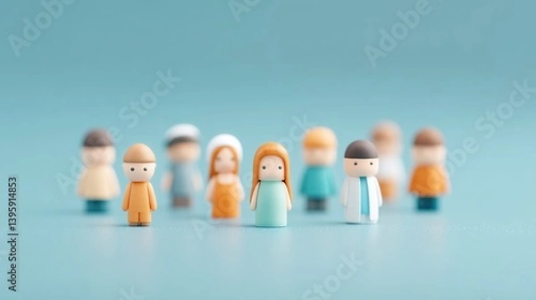 Obraz eid al-adha celebration diverse group captured in minimalistic style