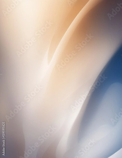 Fototapeta abstract blue background - abstract light blue and orange waves background - Generative AI