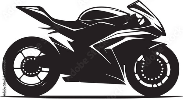 Fototapeta Dynamic superbike stencil for graphic design and merchandise.