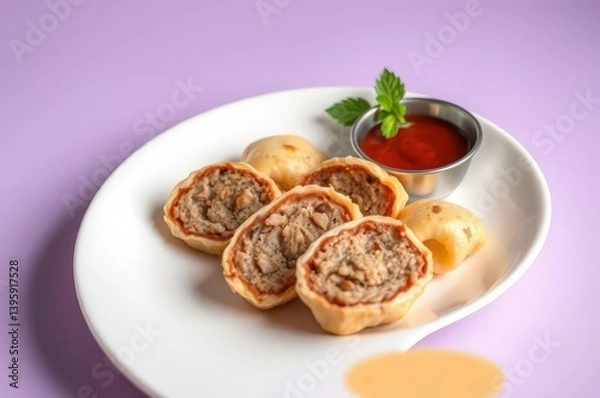 Fototapeta Savory Haitian Pâté on a Plate