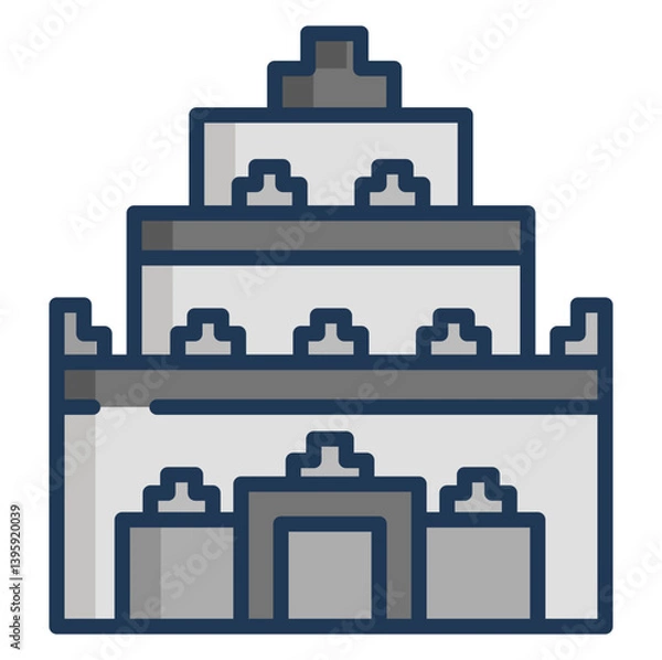 Obraz Linear color Prambanan Temple icon