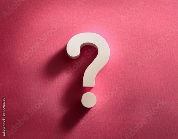 Fototapeta Question Mark on Pink Background