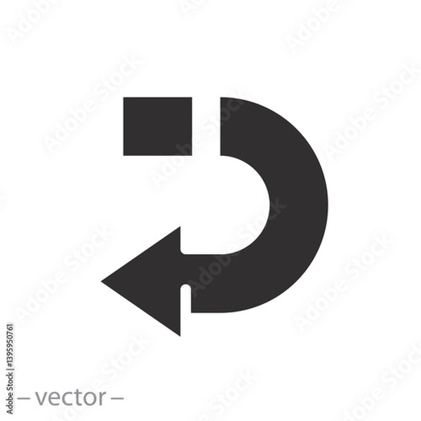 Obraz swap cycle arrow, return or swap icon, flat vector illustration