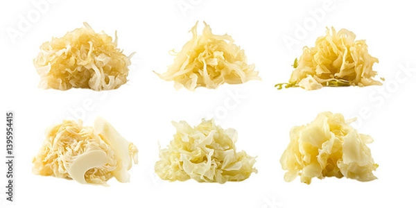 Obraz Pack Sauerkraut Set in Different Poses Against Transparent Background for Fermented Foods, Health Branding, or Culinary Illustration
