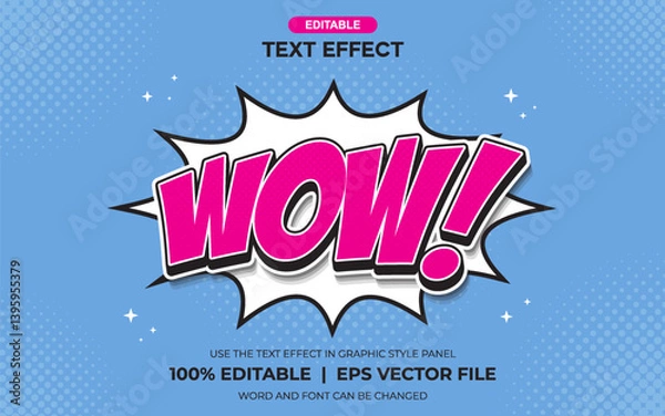 Fototapeta Wow Comic Style Editable Text Effect