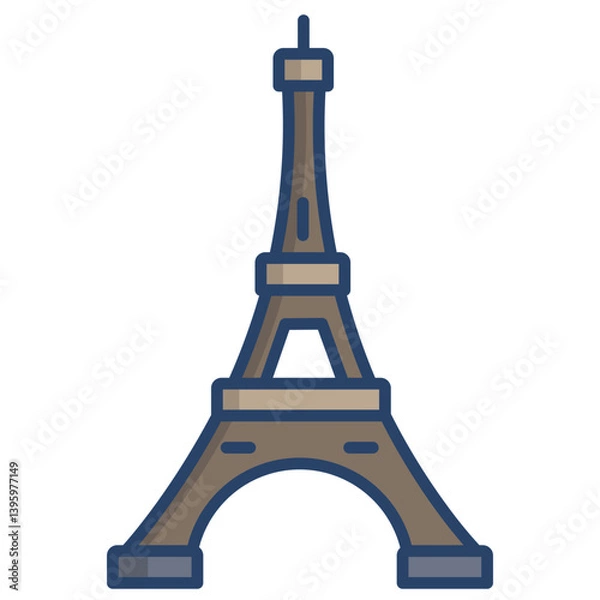 Obraz Linear color Eiffel Tower icon