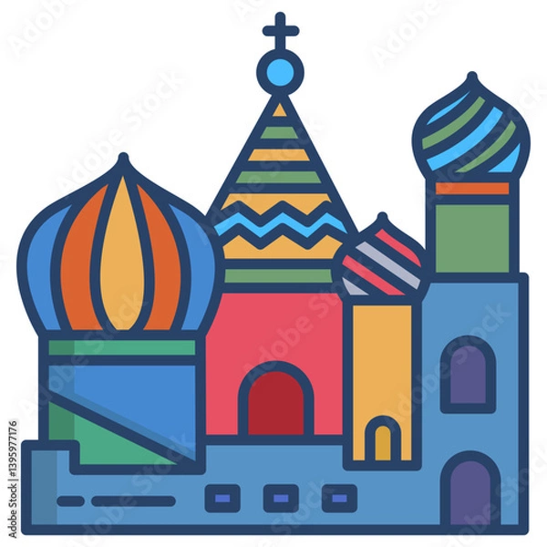 Obraz Linear color church icon