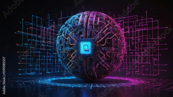 Fototapeta creative digital technologies, AI, blockchain