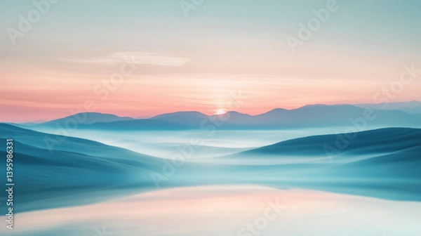 Obraz Landscape-oriented abstract background with soft pastel gradients