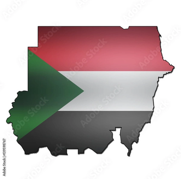 Fototapeta sudan territory with flag