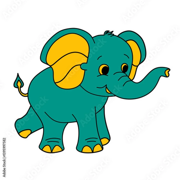 Obraz funny elephant cartoon