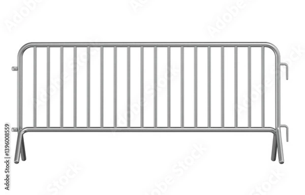 Obraz Portable Crowd Control Barrier with Silver Tubular Frame 3D Render