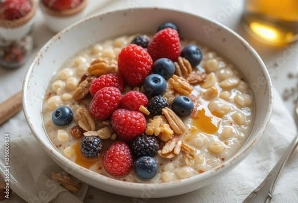 Fototapeta muesli with berries
