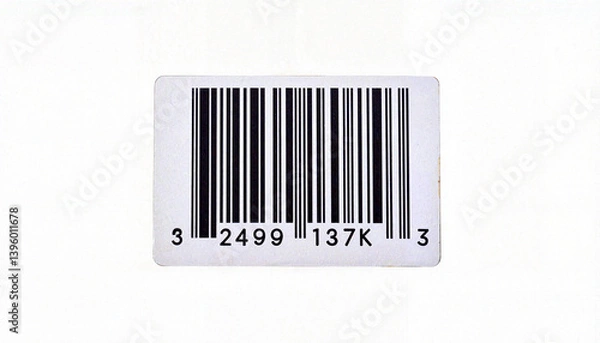 Fototapeta Simple isolated barcode on white background, product identification
