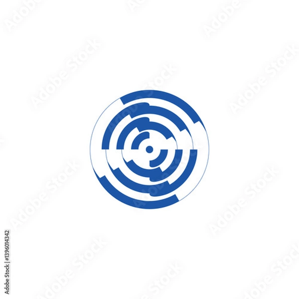 Fototapeta Circular lines expanding from the center outwards. Vector symbol.