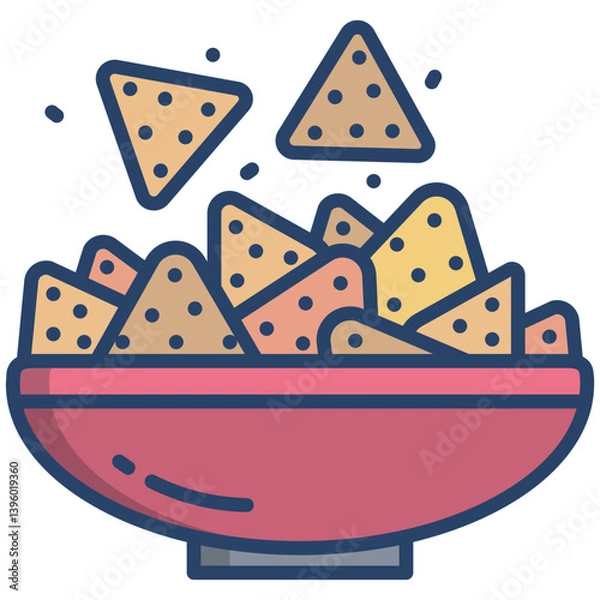 Fototapeta Linear color Nachos icon