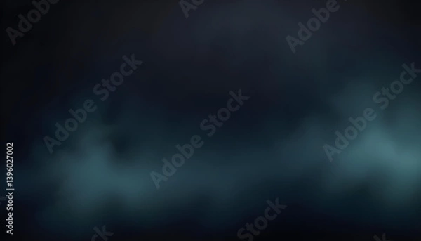 Fototapeta Abstract composition of swirling clouds in a deep, atmospheric blue and black.