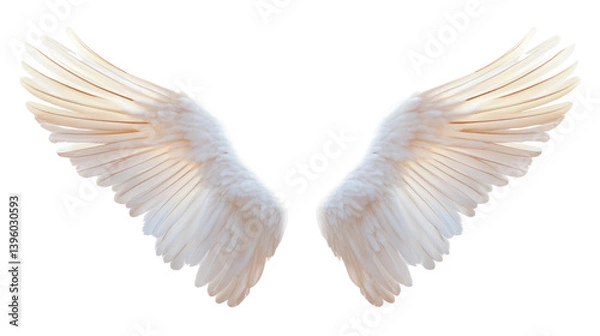 Obraz angel wings on white background