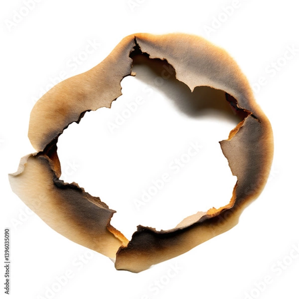 Obraz burnt hole in paper