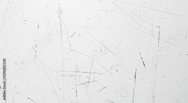 Fototapeta Scratched White Surface Texture - High-resolution of a white surface with numerous fine scratches, ideal for backgrounds or overlays. Clean and simple