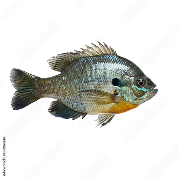 Fototapeta Bluegill fish on a transparent background.