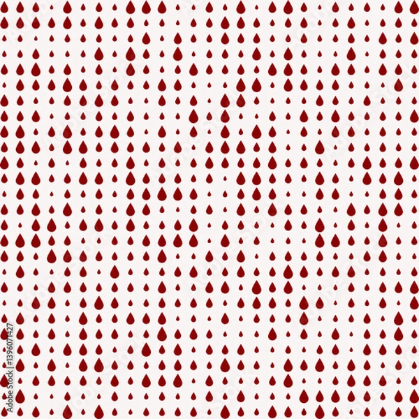 Fototapeta Different Sized Blood Droplets Halftone Pattern