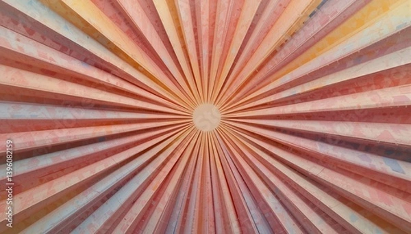 Fototapeta Paper sunburst pattern unfolding, hope metaphor, radiant background