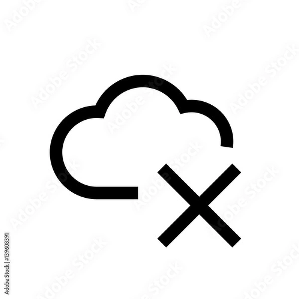 Fototapeta Cloud mini line, icon