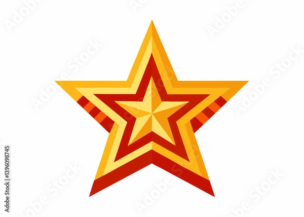 Fototapeta Golden Star Emblem: An illustration of a radiant golden star, its symmetrical design evoking feelings of aspiration and achievement, perfect for adding a touch of sophistication to any project.