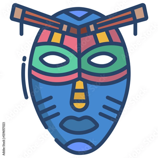 Obraz Linear color African Mask icon