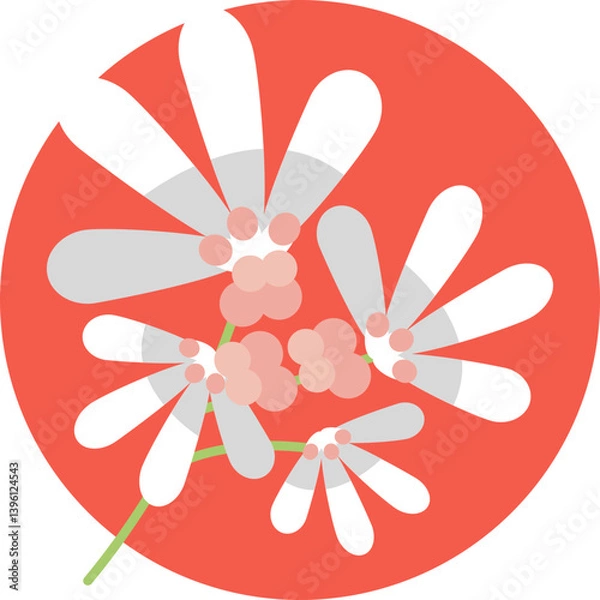Fototapeta Icon of a jasmine flower, often associated with purity, love, and sensuality in various cultures.