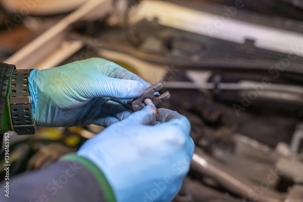 Obraz Car Engine Close-up During Repair