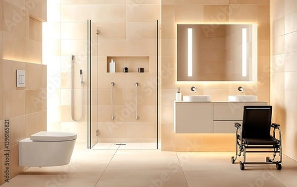 Obraz Accessible Modern Bathroom Design. (1)
