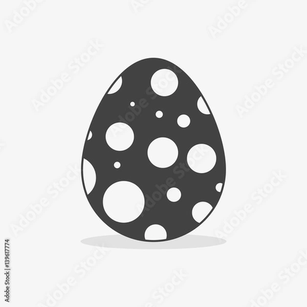 Obraz Easter egg In black white style on an isolated background