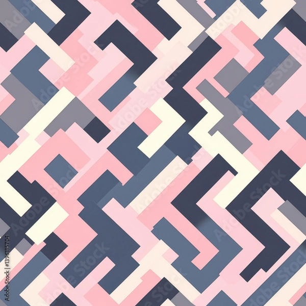 Fototapeta A chic pastel grey geometric spiral design on a soft pink backdrop, perfect for a modern, clean aesthetic.