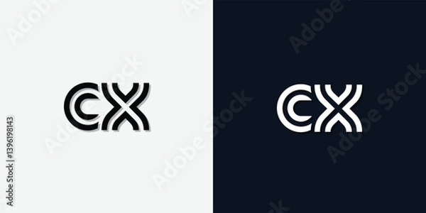 Obraz Modern Abstract Initial letter CX logo.