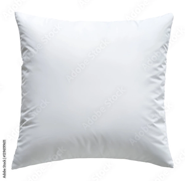 Fototapeta White fluffy pillow on transparent background with smooth texture and soft appearance